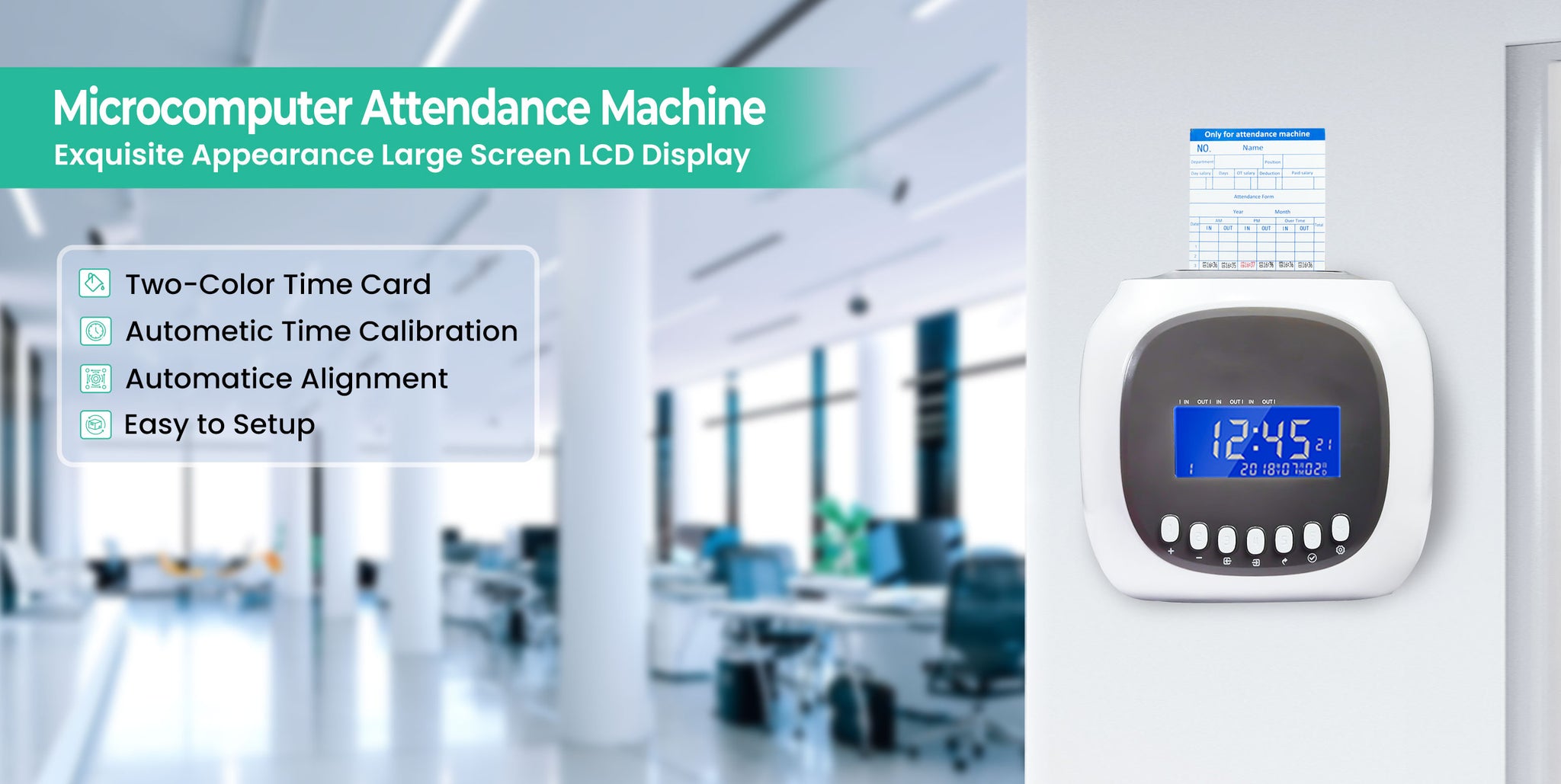 Punch Card Machine Attendance Machine Time Recorder Local Warranty Local-Card Set