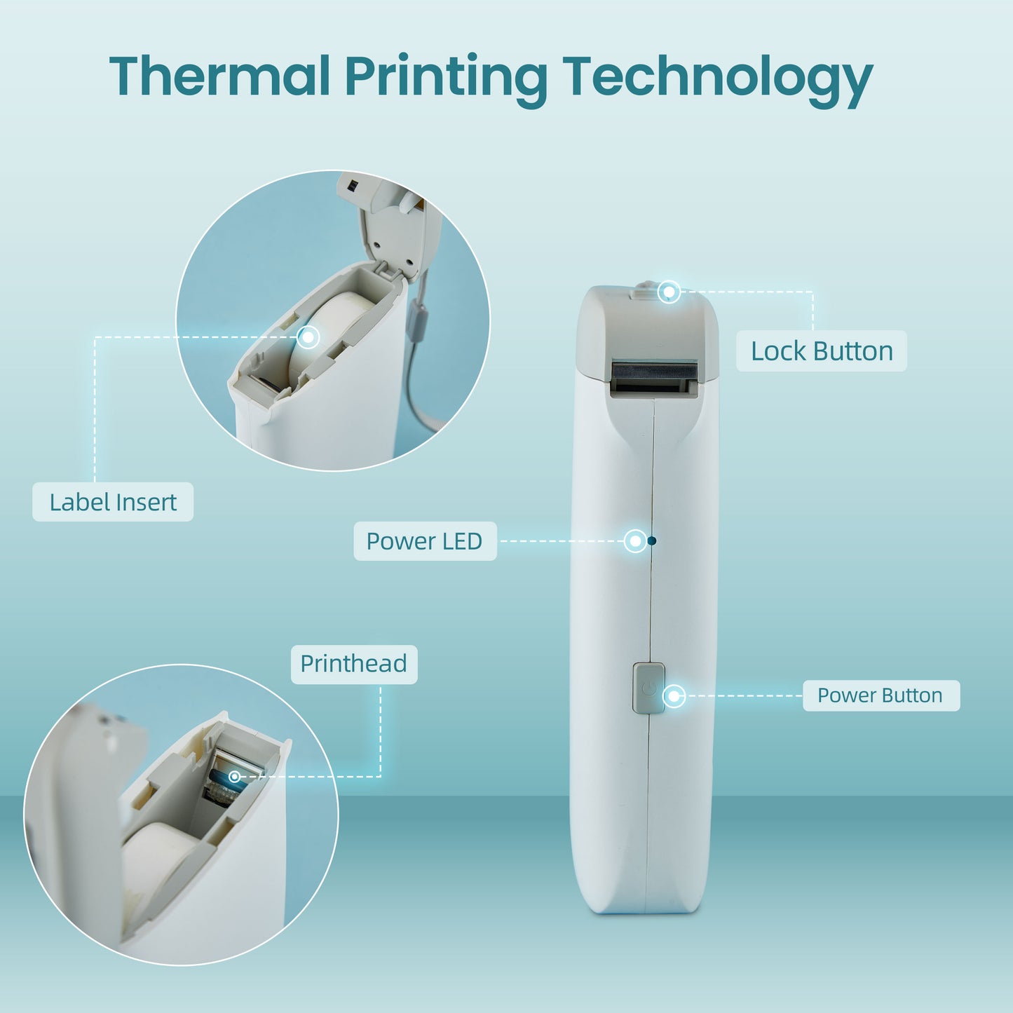 Mini Thermal Label Printer, Portable Bluetooth Thermal Tape Label Printer | Price Tag, Sticker Printer for Android