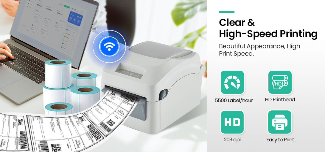 Thermal Printer Bluetooth Waybill Barcode Shipping Label Bluetooth Printer AWB A6 Waybill Sticker