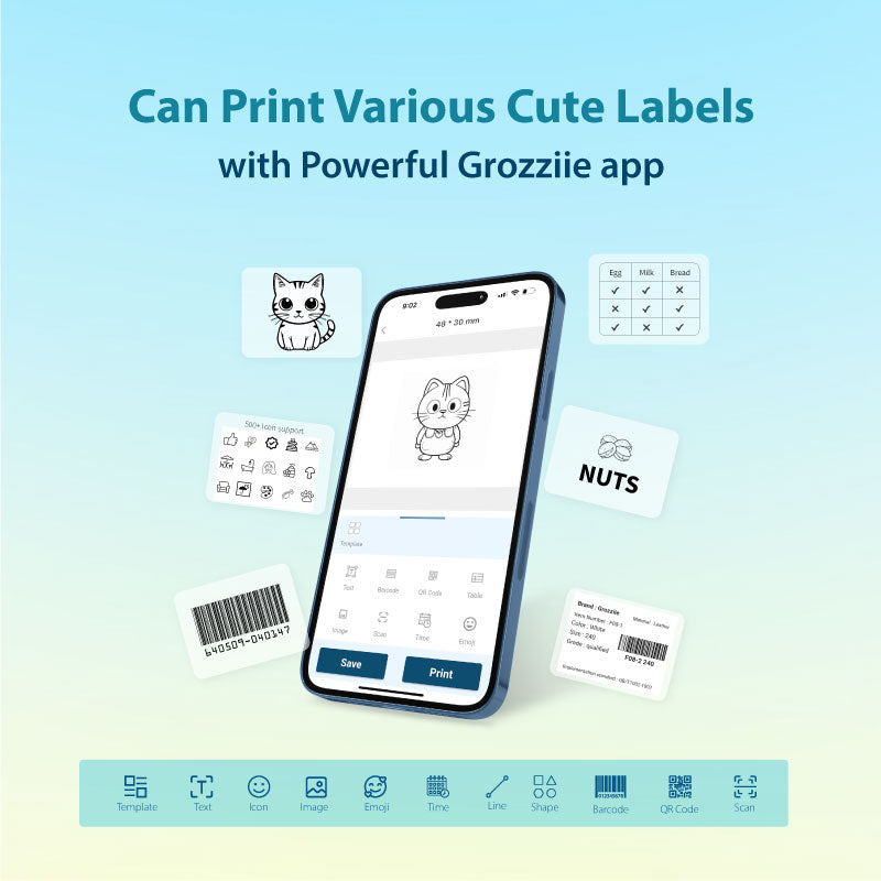 Thermal Label Printer,Bluetooth Mini Label Maker Printer | Price Tag,Sticker Printer for Android/i0S/Windows/Chrom0S