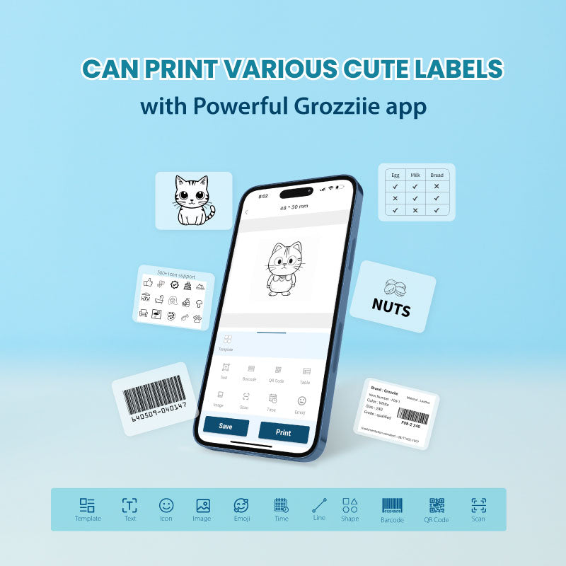 Thermal Label Printer,Bluetooth Mini Label Maker Printer | Price Tag,Sticker Printer for Android/i0S/Windows/Chrom0S