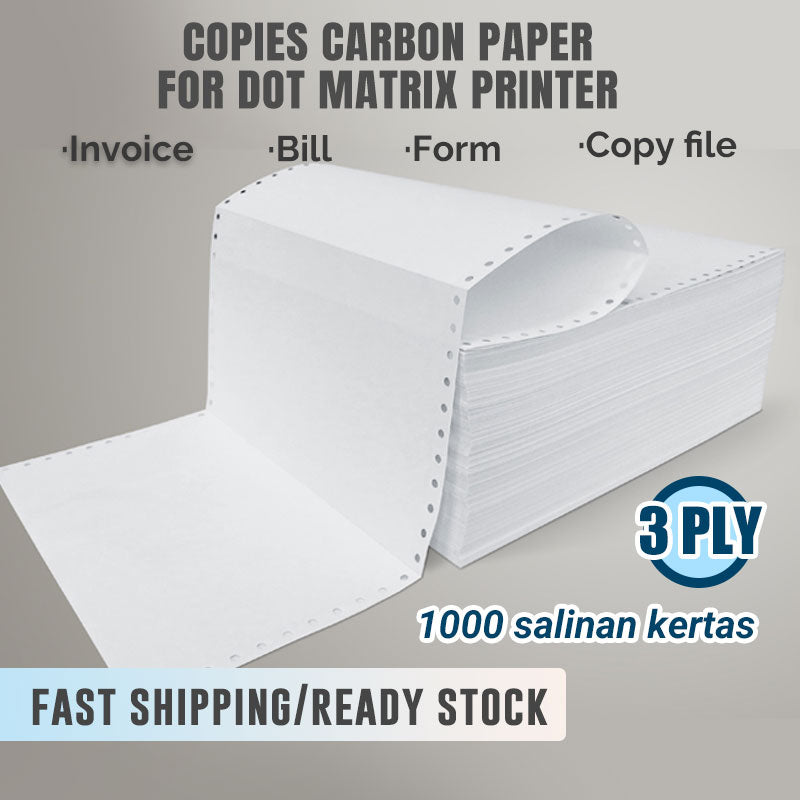 Dot Matrix Printer, 1+5 Copies 241MM Carbon Paper;  invoice, shipping-warehouse labels