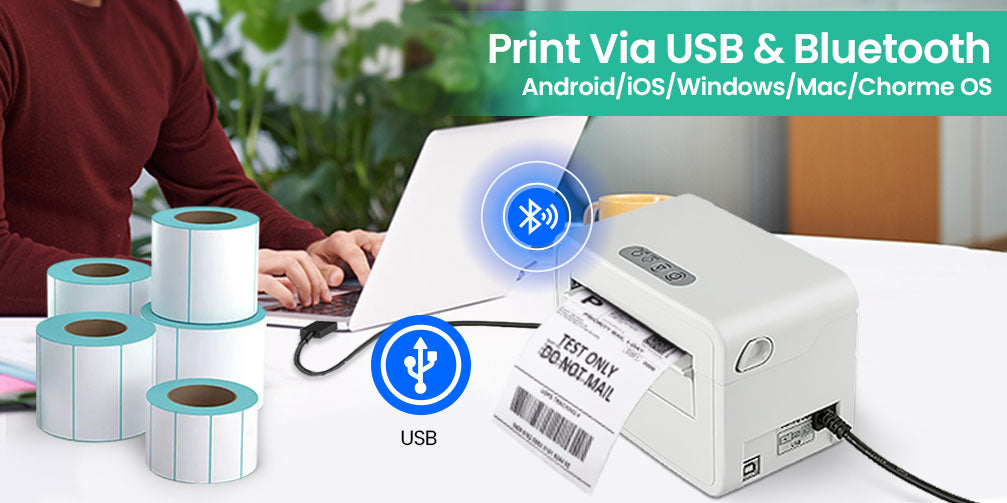 Thermal Printer Bluetooth Waybill Barcode Shipping Label Consignment Note Bluetooth Printer