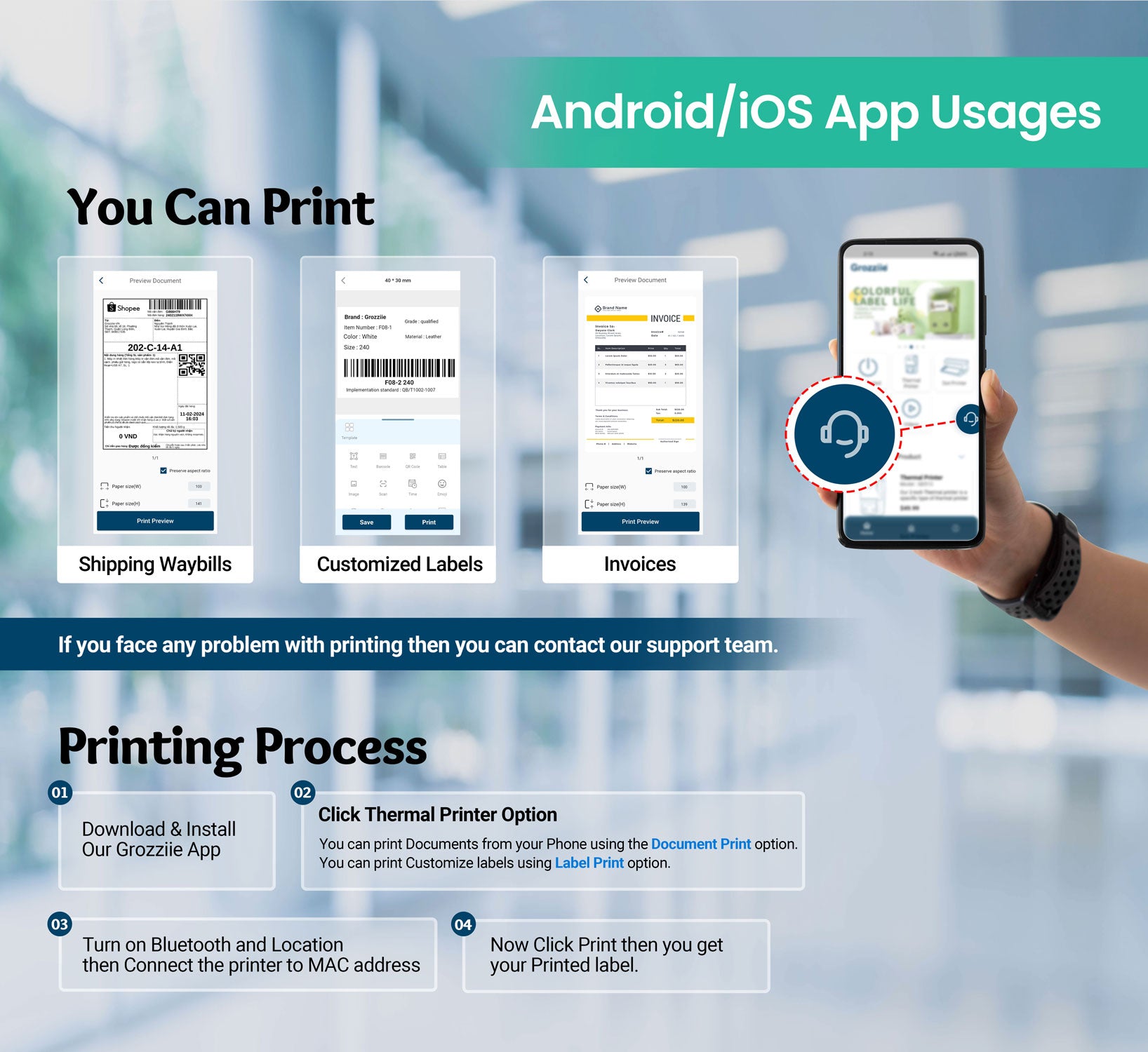Thermal Label Printer,Bluetooth Mini Label Maker Printer | Price Tag,Sticker Printer for Android/i0S/Windows/Chrom0S
