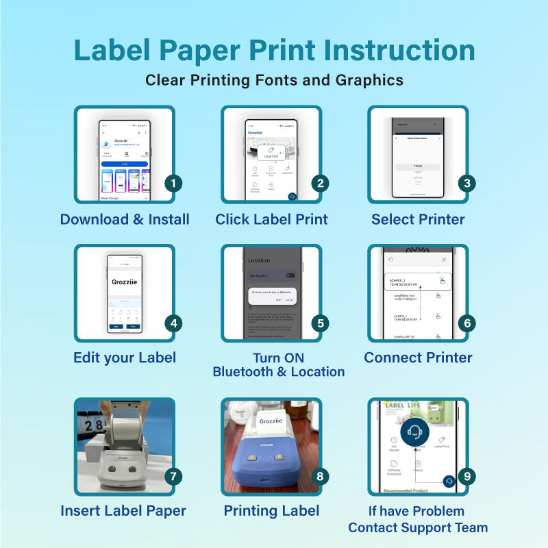 Thermal Label Printer,Bluetooth Mini Label Maker Printer | Price Tag,Sticker Printer for Android/i0S/Windows/Chrom0S