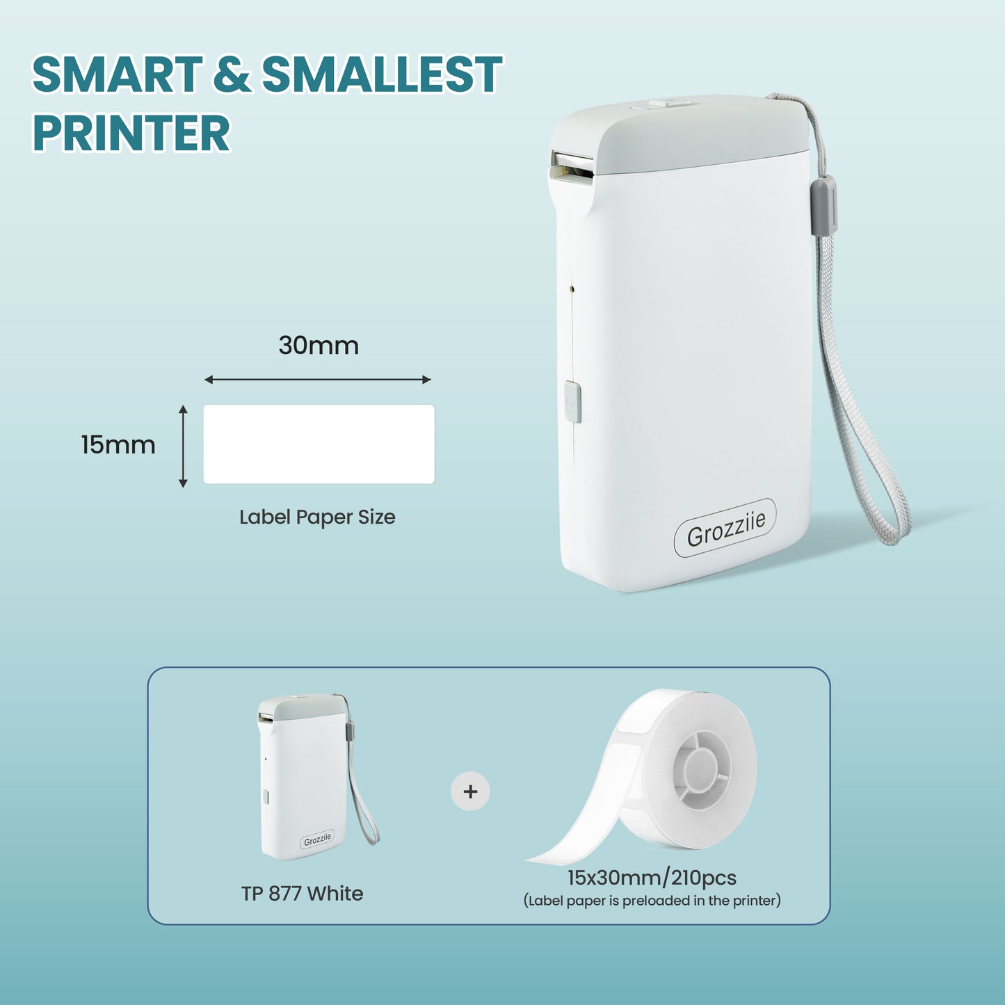 Mini Thermal Label Printer, Portable Bluetooth Thermal Tape Label Printer | Price Tag, Sticker Printer for Android