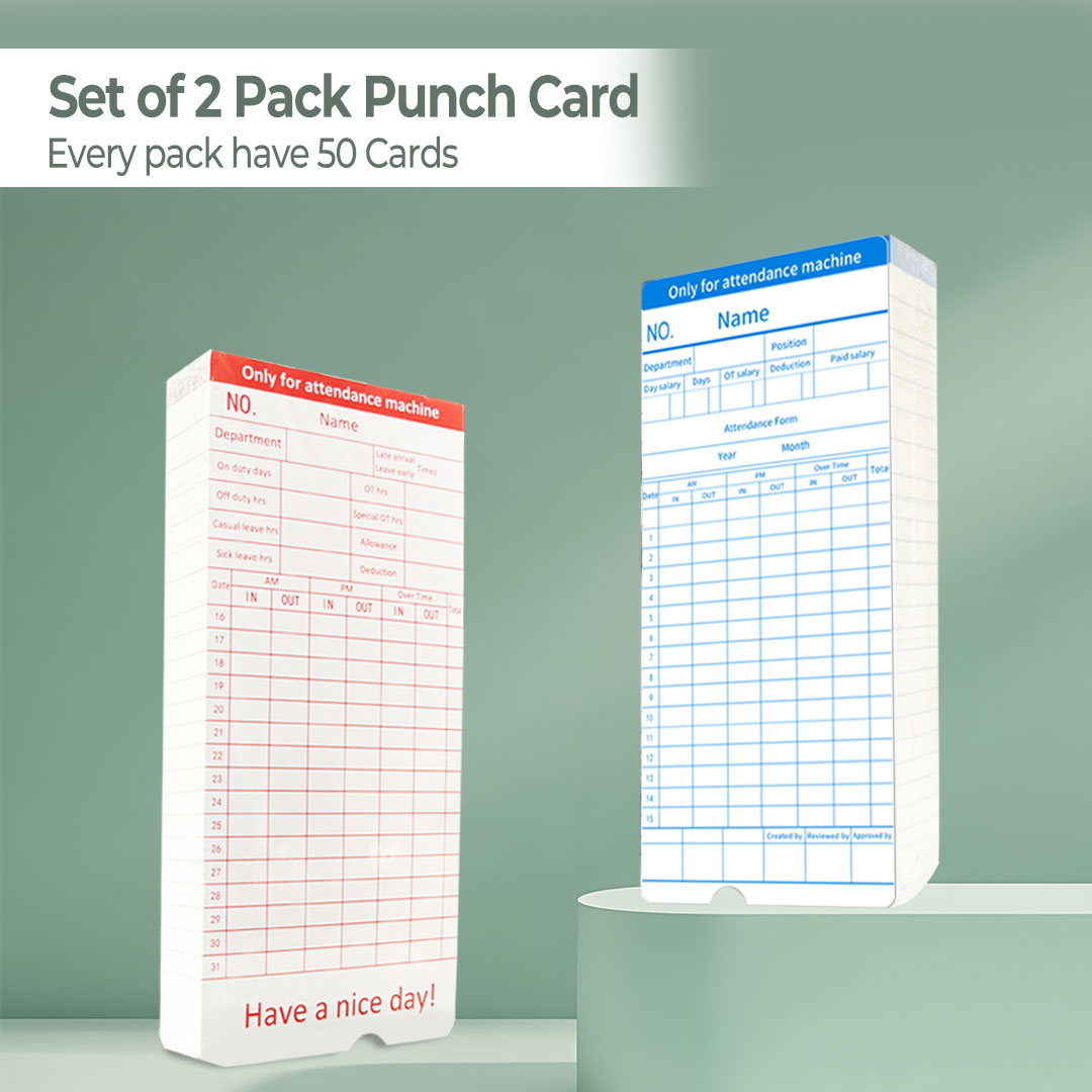 Punch Card, Cardholder, and Dual-Color Ribbon for Accurate Time Tracking Attendance Machine Accessories