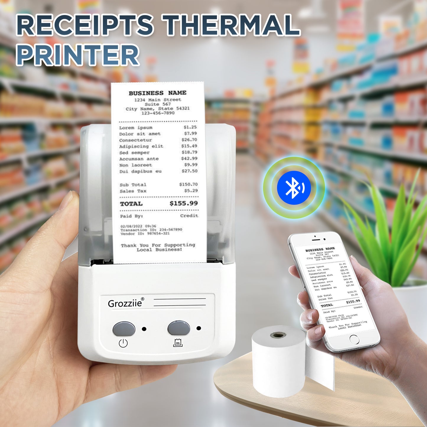 Thermal Label Printer,Bluetooth Mini Label Maker Printer | Price Tag,Sticker Printer for Android/i0S/Windows/Chrom0S