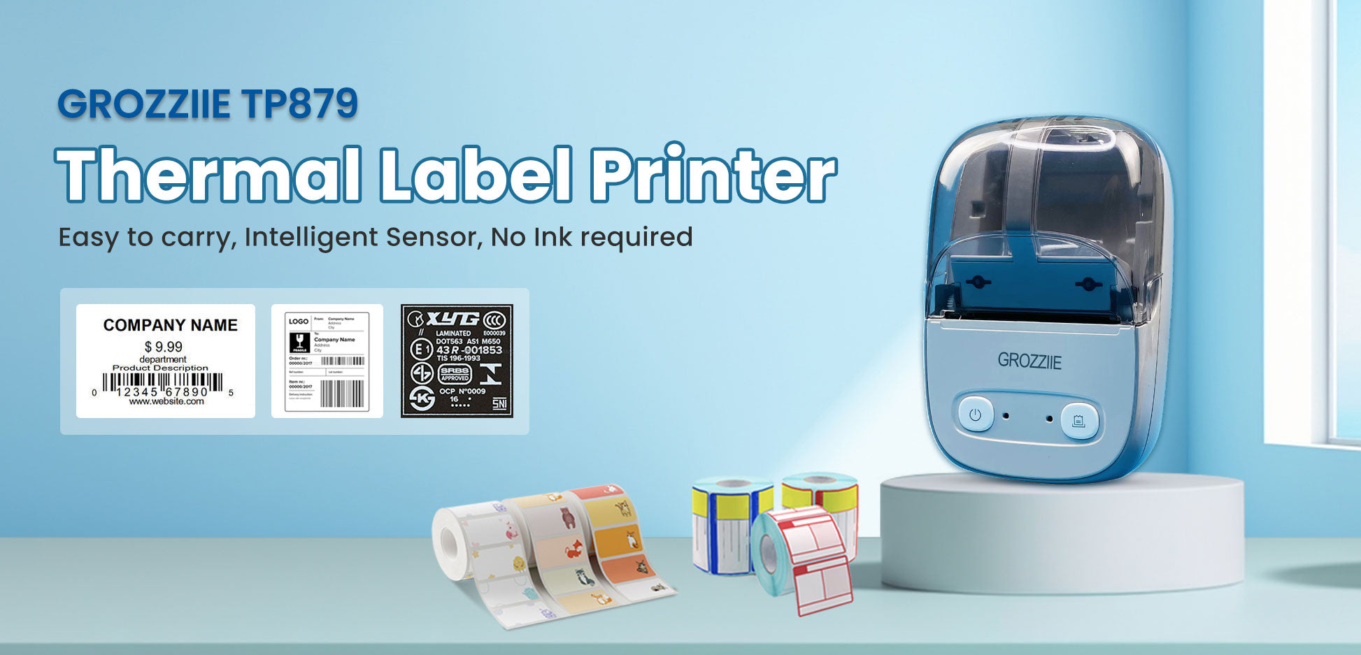 Thermal Label Printer,Bluetooth Mini Label Maker Printer | Price Tag,Sticker Printer for Android/i0S/Windows/Chrom0S