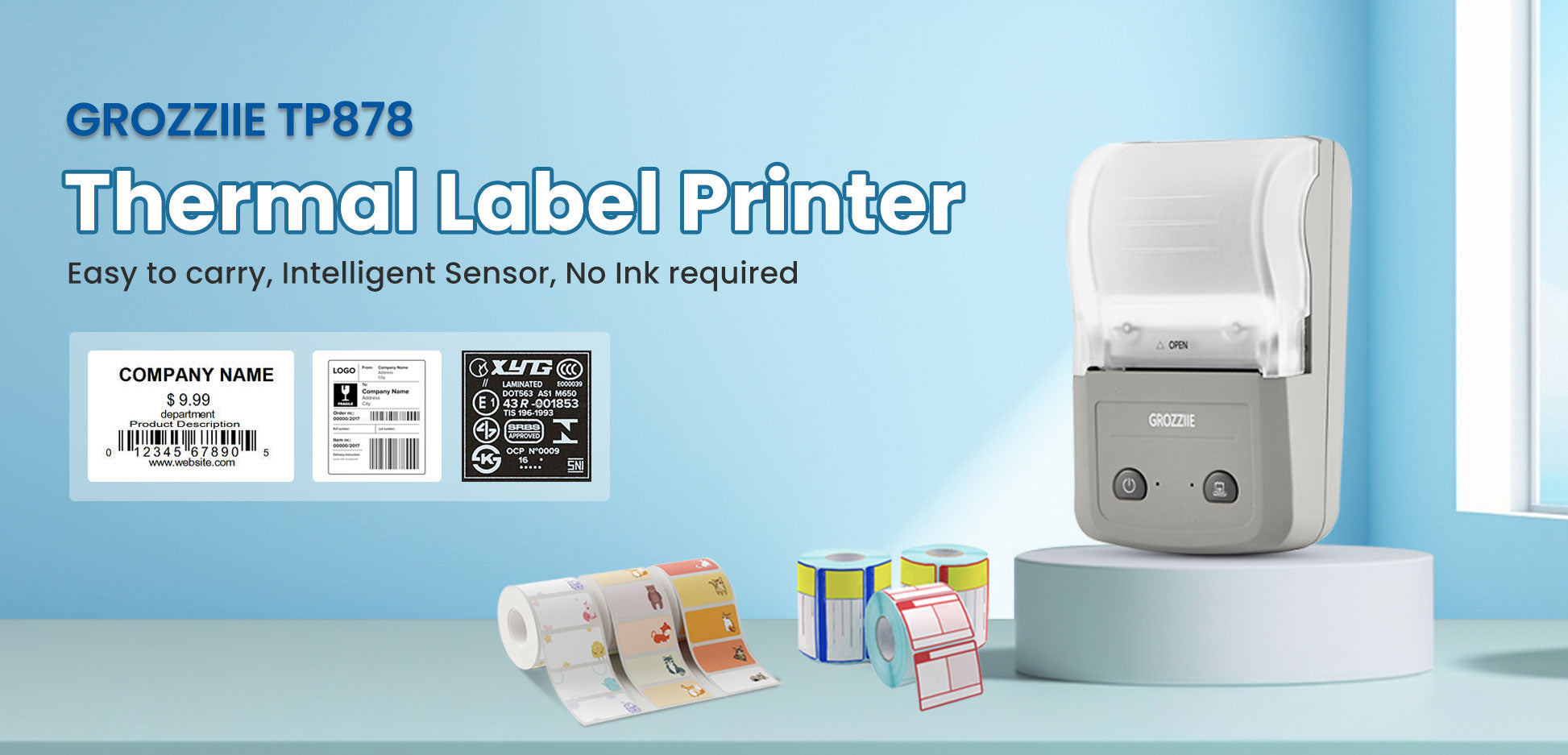 Thermal Label Printer,Bluetooth Mini Label Maker Printer | Price Tag,Sticker Printer for Android/i0S/Windows/Chrom0S