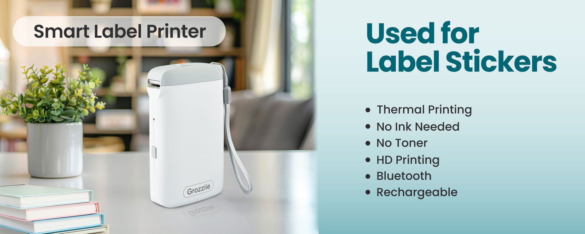 Mini Thermal Label Printer, Portable Bluetooth Thermal Tape Label Printer | Price Tag, Sticker Printer for Android