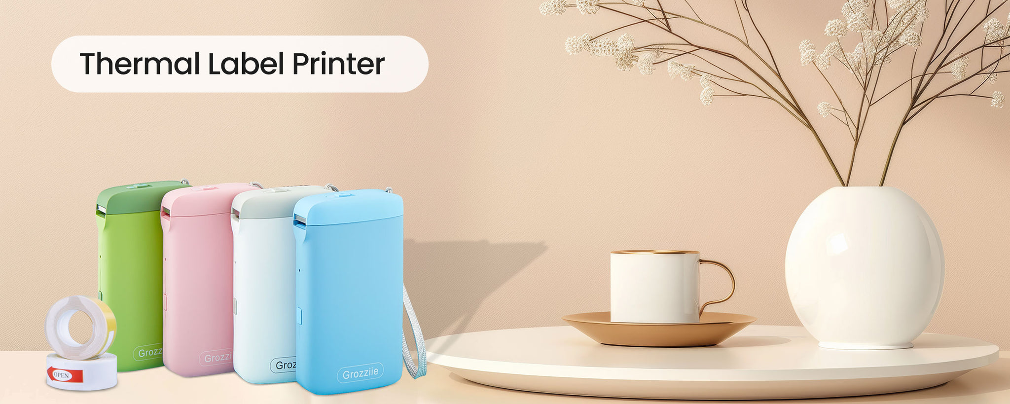 Mini Thermal Label Printer, Portable Bluetooth Thermal Tape Label Printer | Price Tag, Sticker Printer for Android