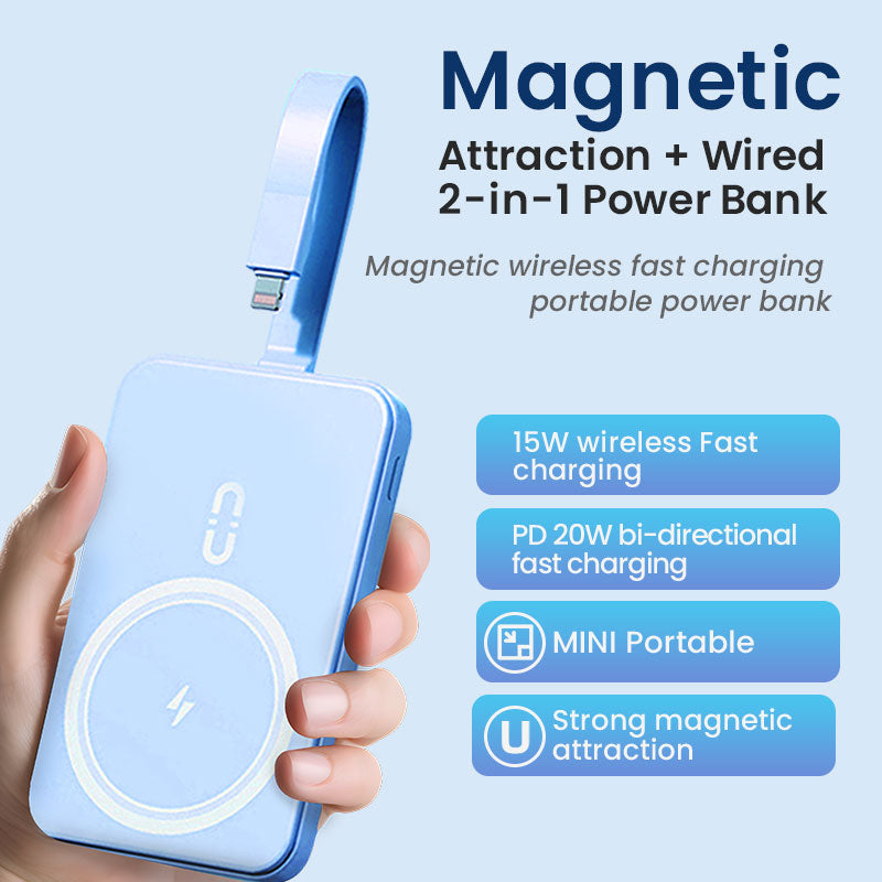 Magnetic Wireless Power Bank - 5000mAh/10000mAh Portable Charger Powerbank with Stand, Fast Charging