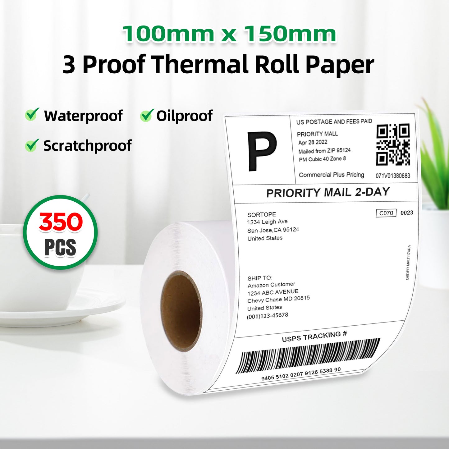 Grozziie A6 A7 Label Paper Sticker, Roll Label Sticker for Price Tag, Barcodes, File Folder, Organizers