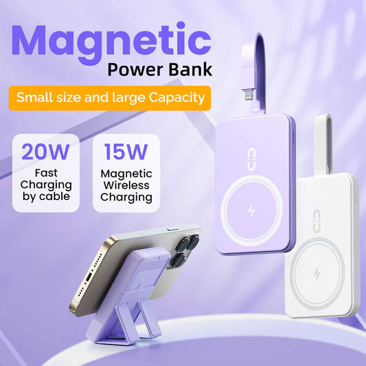Magnetic Wireless Power Bank - 5000mAh/10000mAh Portable Charger Powerbank with Stand, Fast Charging