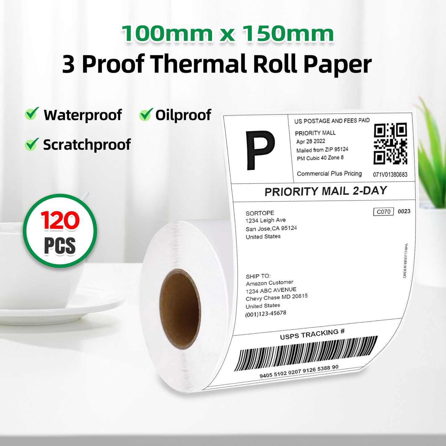 Grozziie A6 A7 Label Paper Sticker, Roll Label Sticker for Price Tag, Barcodes, File Folder, Organizers