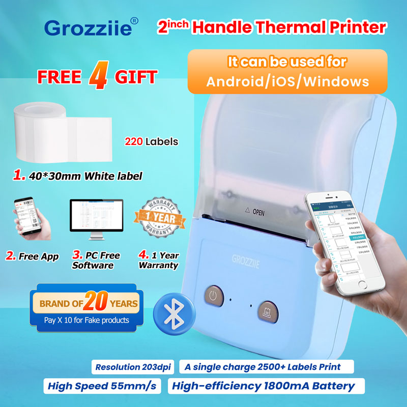 Thermal Label Printer,Bluetooth Mini Label Maker Printer | Price Tag,Sticker Printer for Android/i0S/Windows/Chrom0S