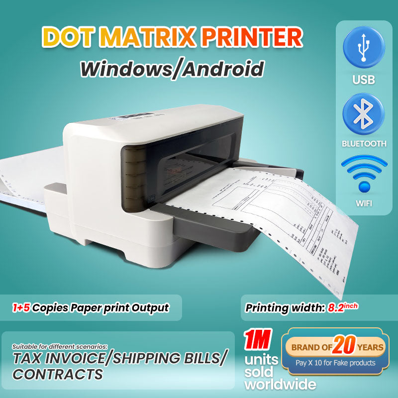 Dot Matrix Printer, 1+5 Copies 241MM Carbon Paper;  invoice, shipping-warehouse labels