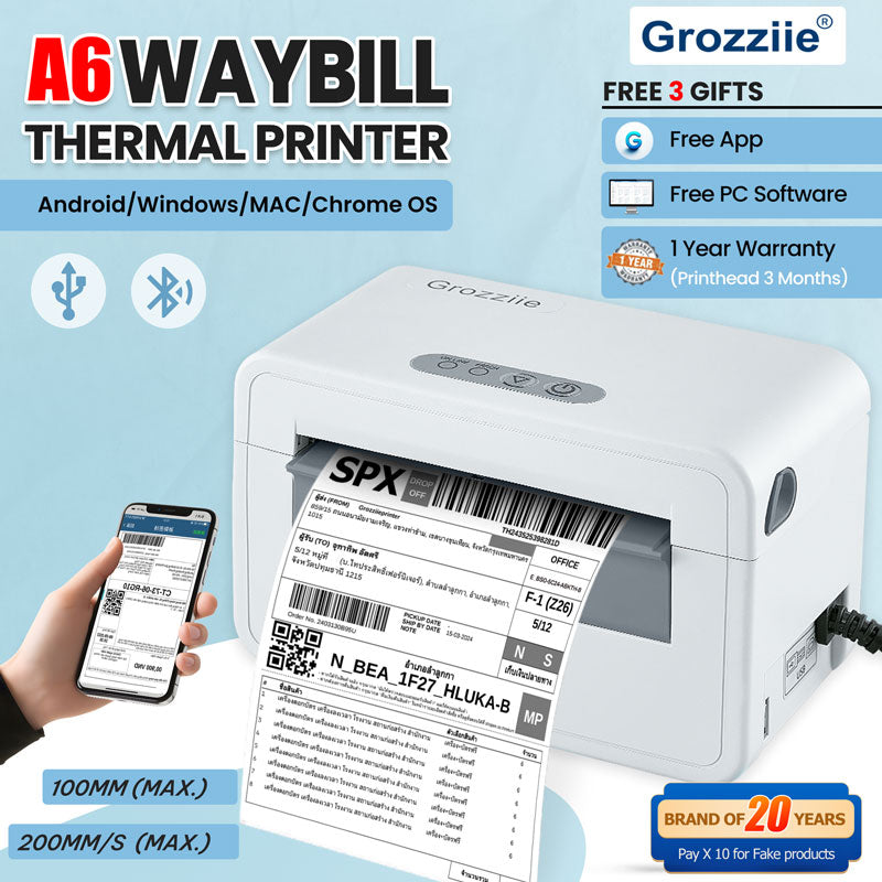 Thermal Printer Bluetooth Waybill Barcode Shipping Label Consignment Note Bluetooth Printer