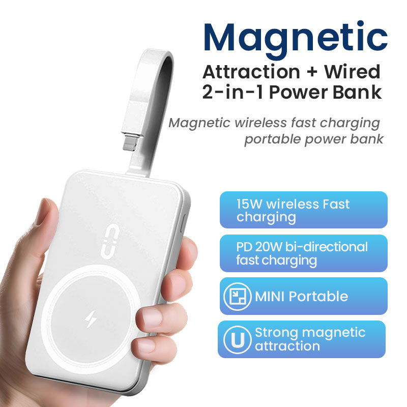 Magnetic Wireless Power Bank - 5000mAh/10000mAh Portable Charger Powerbank with Stand, Fast Charging