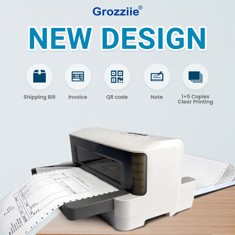Matrix Label Printer Dot Matrix Printer, 1+5 Copies 241MM Carbon Paper; invoice, shipping-w ...