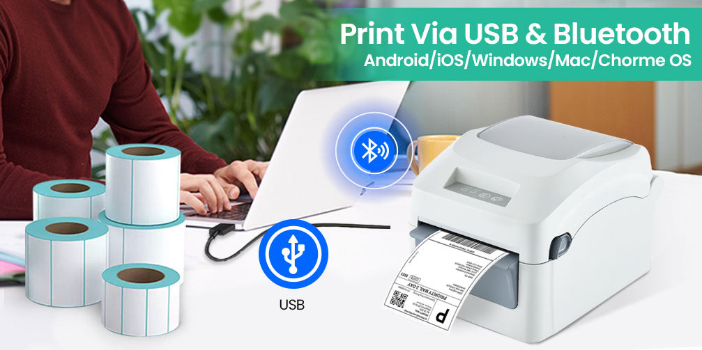 Thermal Printer Bluetooth Waybill Barcode Shipping Label Bluetooth Printer AWB A6 Waybill Sticker